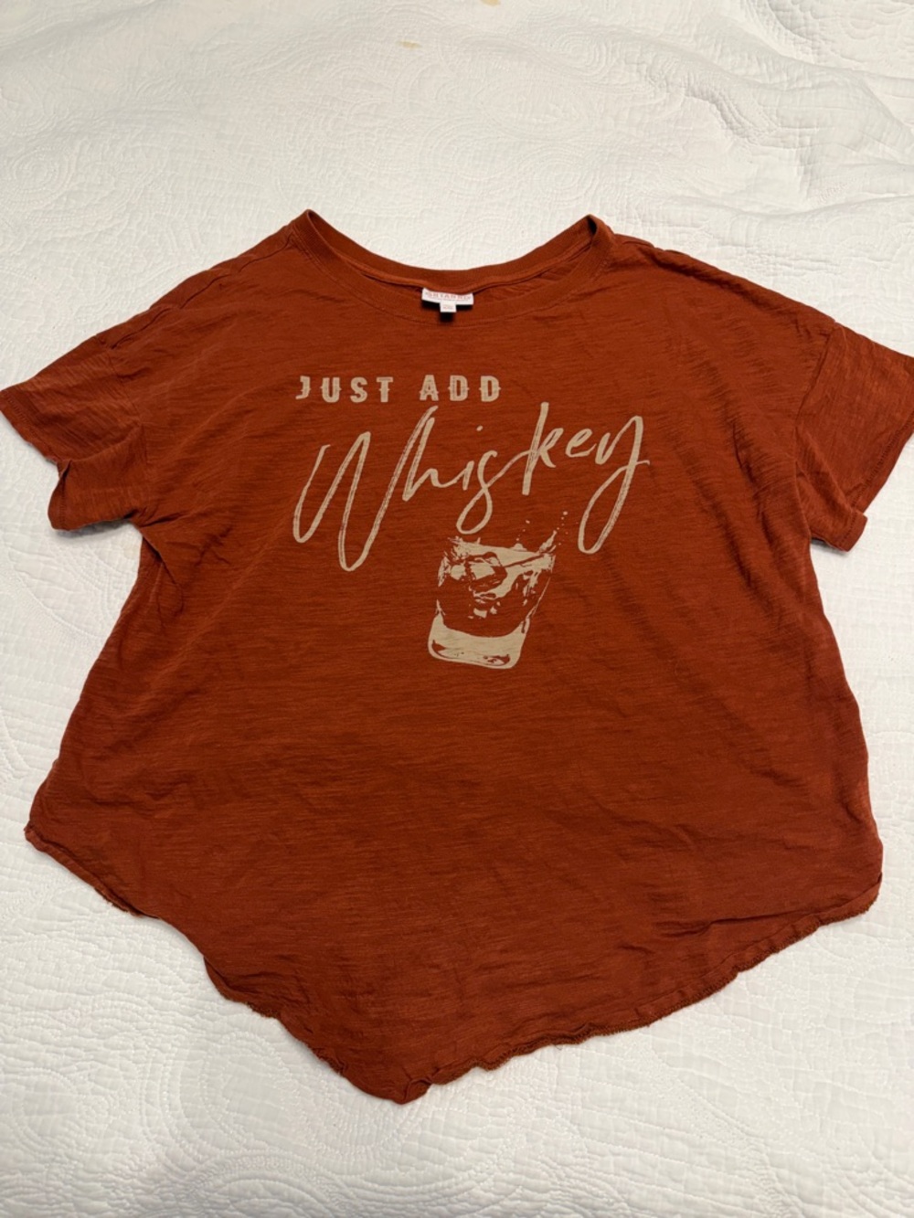 Shyanne Rust Orange "Just Add Whiskey" Crop Top XXL